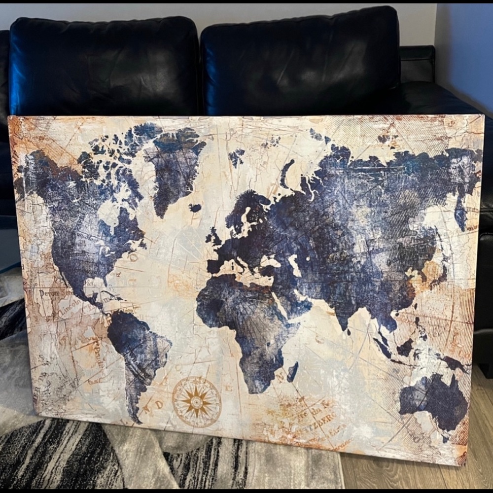 Wold Map Wall Art (2.6ftx3.6ft) Large NEW! Wall Art